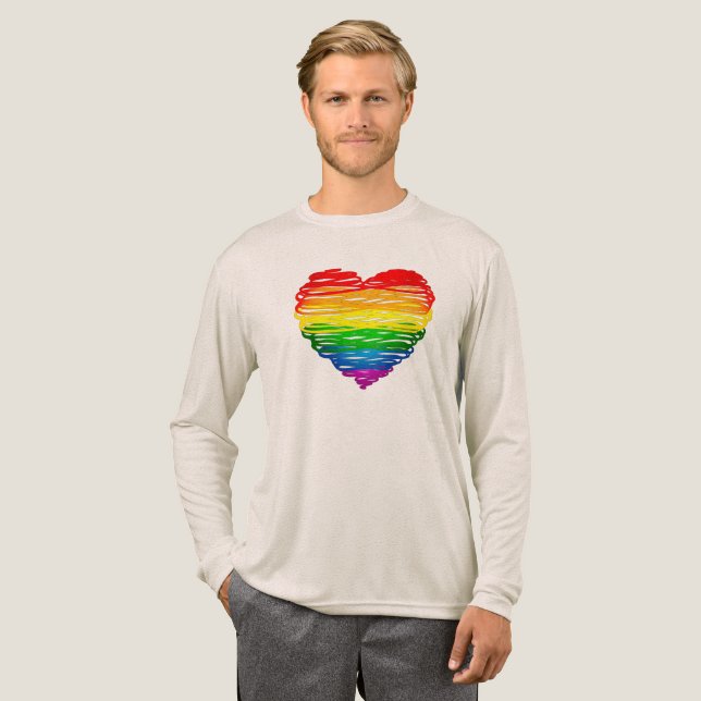 SlipperyJoe's pride scribbled heart shape drawing  T Shirt (Hel framsida)