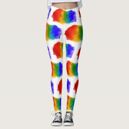 SlipperyJoe's pride stäng regnbåge färg vibran Leggings
