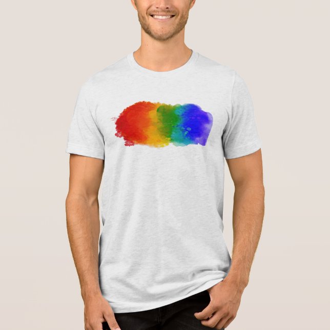 SlipperyJoe's pride stäng regnbåge färg vibran T Shirt (Framsida)