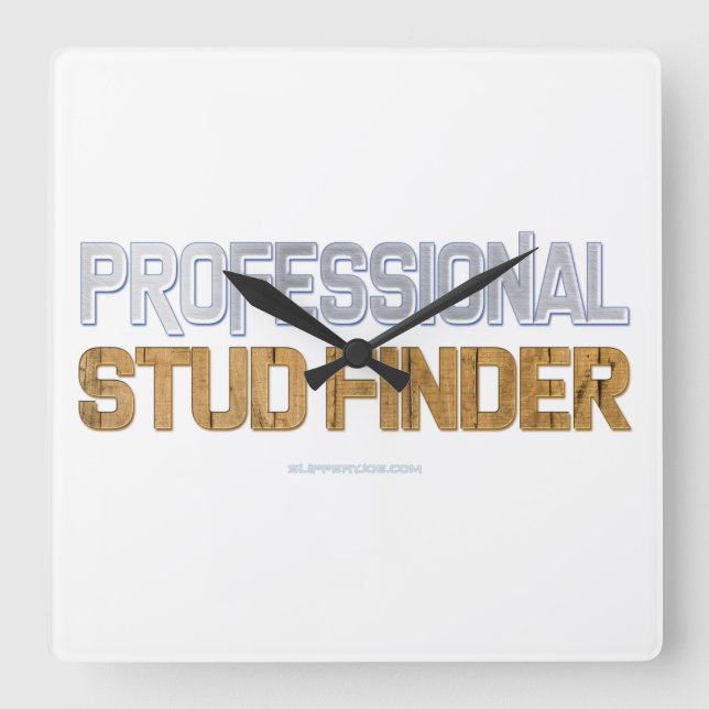 SlipperyJoes Professionell Stud Finder wood 3-D th Fyrkantig Klocka (Framsida)