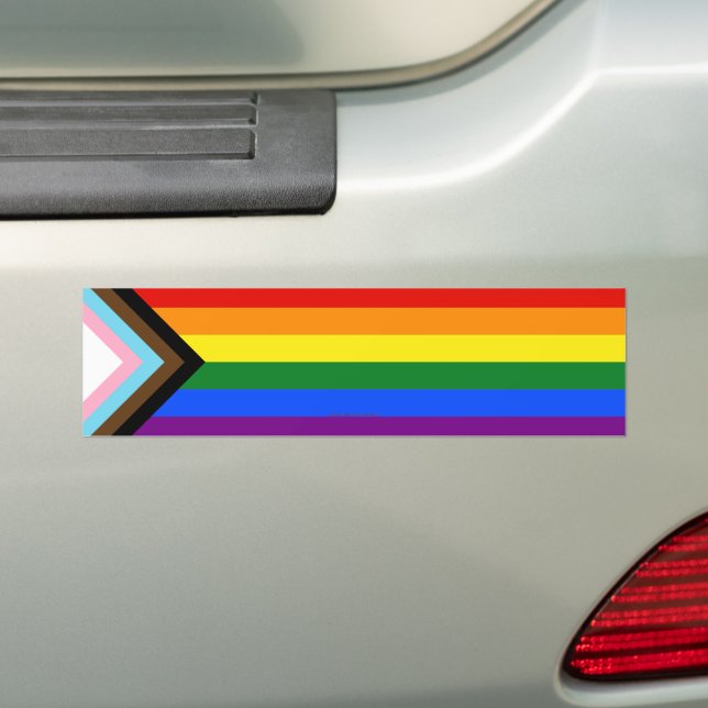 SlipperyJoe's Progress Pride Flag sex klassiska ho Bildekal (På Bil)