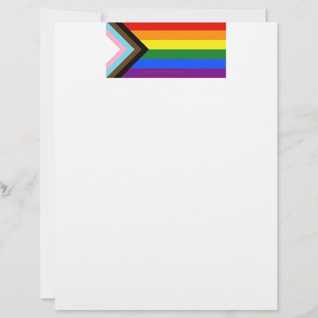 SlipperyJoe's Progress Pride Flag sex klassiska ho Brevhuvud (Framsida)