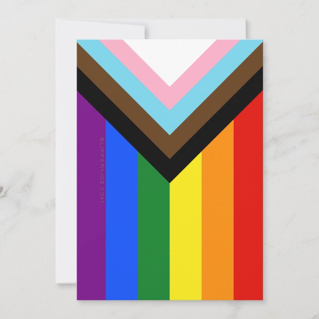 SlipperyJoe's Progress Pride Flag sex klassiska ho Julkort (Framsida)