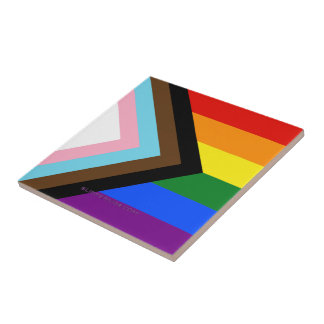SlipperyJoe's Progress Pride Flag sex klassiska ho Kakelplatta