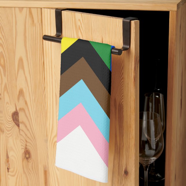 SlipperyJoe's Progress Pride Flag sex klassiska ho Kökshandduk (Thirds Fold)