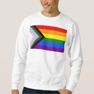 SlipperyJoe's Progress Pride Flag sex klassiska ho Lång Ärmad Tröja