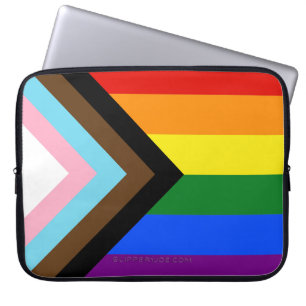 SlipperyJoe's Progress Pride Flag sex klassiska ho Laptop Fodral