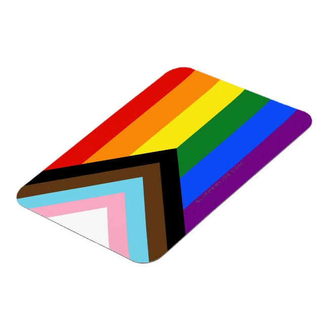 SlipperyJoe's Progress Pride Flag sex klassiska ho Magnet (Vänstra Sidan)