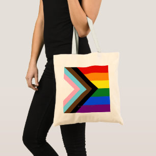 SlipperyJoe's Progress Pride Flag sex klassiska ho Tygkasse