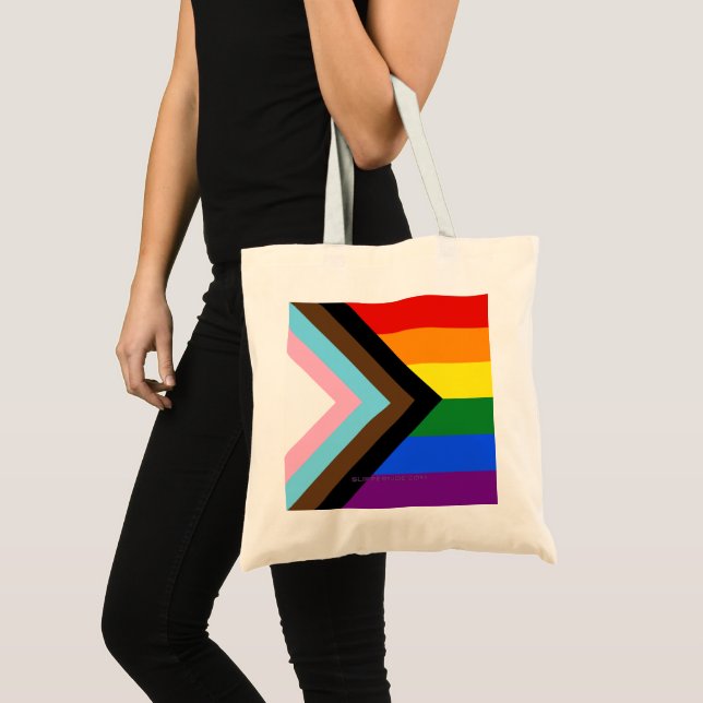 SlipperyJoe's Progress Pride Flag sex klassiska ho Tygkasse (Framsida (produkt))