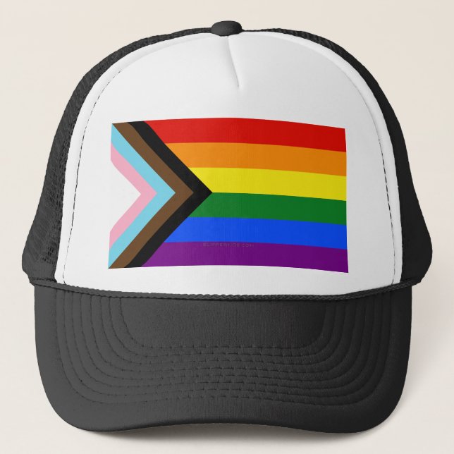 SlipperyJoes Progress Pride Flag sex klassiska hor Keps (Framsida)