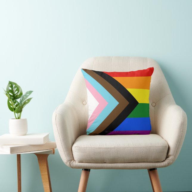 SlipperyJoe's Progress-Pride Flagga gay gifts HGBT Kudde (Stol)