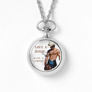 SlipperyJoes Rädda en häst Ride A Cowboyhatt mucu Armbandsur