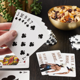SlipperyJoe's rädda häst rid halm cowboy hatt mus Casinokort