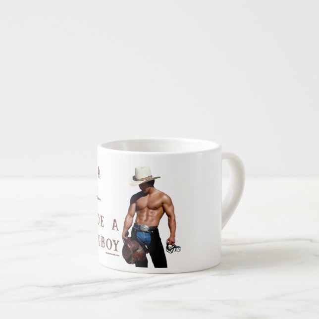 SlipperyJoe's rädda häst rid halm cowboy hatt mus Espressomugg (Framsida höger)