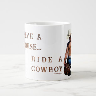 SlipperyJoe's rädda häst rid halm cowboy hatt mus Jumbo Mugg