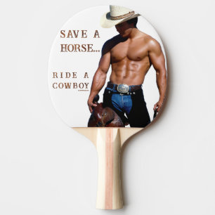 SlipperyJoes rädda häst rid halm cowboy hatt mus Pingisracket