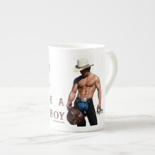 SlipperyJoe's rädda häst rid halm cowboyhatt mus Benporslin Mugg