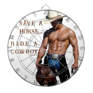 SlipperyJoe's rädda häst rid halm cowboyhatt mus Darttavla
