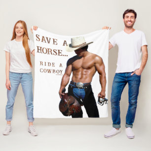 SlipperyJoes rädda häst rid halm cowboyhatt mus Fleecefilt