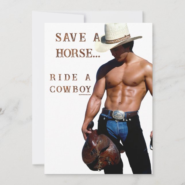SlipperyJoe's rädda häst rid halm cowboyhatt mus Julkort (Framsida)