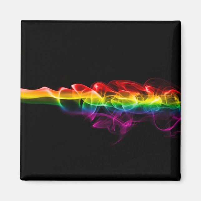 SlipperyJoe's Rainbow rökgas krusning regnbåge c Magnet (Framsidan)