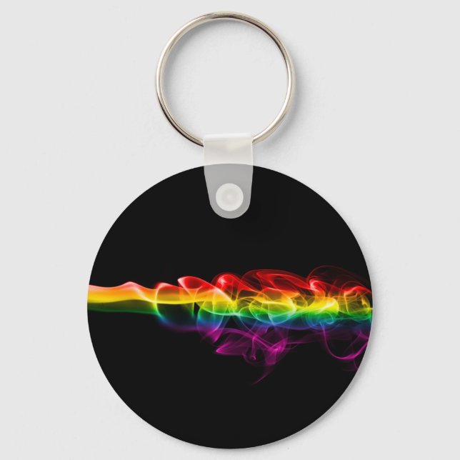 SlipperyJoe's Rainbow rökgas krusning regnbåge c Nyckelring (Framsida)