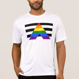 SlipperyJoes raka allierade flagga jämn regnbåge g T Shirt
