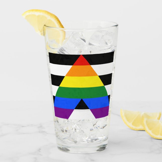 SlipperyJoes raka allierade flagga slät regnbåge g Glaskopp (Framsida Ice)