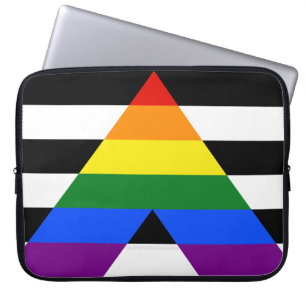 SlipperyJoes raka allierade flagga slät regnbåge g Laptop Fodral