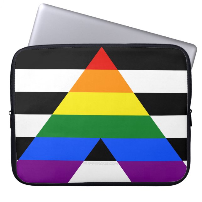 SlipperyJoes raka allierade flagga slät regnbåge g Laptop Fodral (Framsidan)