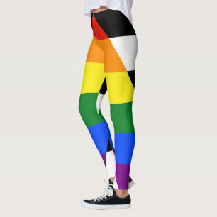 SlipperyJoes raka allierade flagga slät regnbåge g Leggings