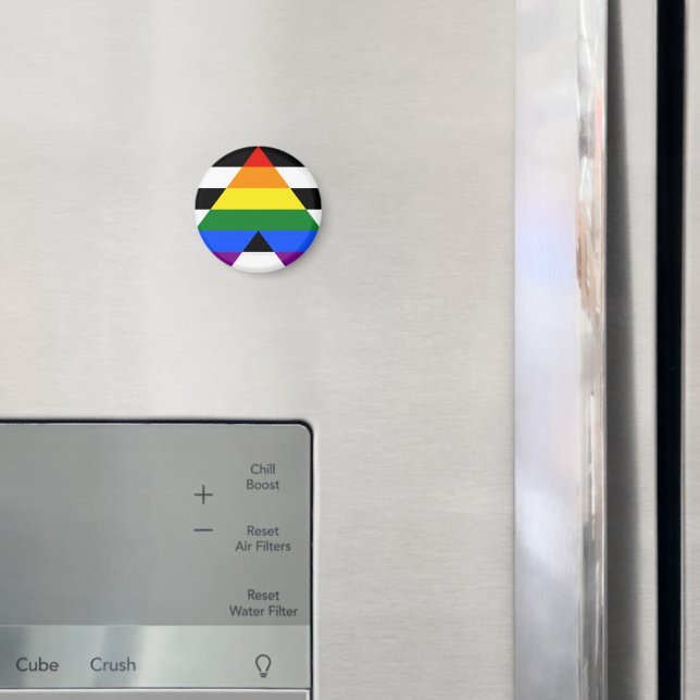 SlipperyJoes raka allierade flagga slät regnbåge g Magnet (In Situ (Fridge))