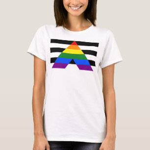 SlipperyJoes raka allierade flagga slät regnbåge g T Shirt