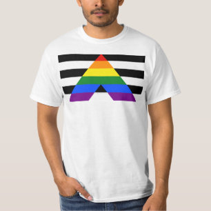 SlipperyJoes raka allierade flagga slät regnbåge g T Shirt