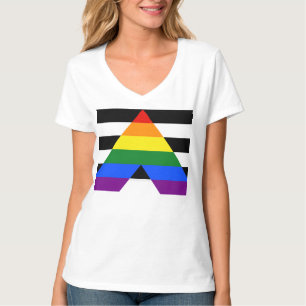 SlipperyJoes raka allierade flagga slät regnbåge g T Shirt
