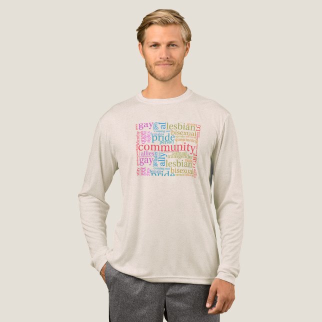 SlipperyJoe's regnbåge HBTQ+-gemenskap ordmoln  T Shirt (Hel framsida)