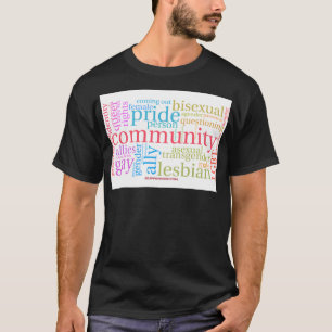 SlipperyJoe's regnbåge HBTQ+-gemenskap ordmoln T Shirt