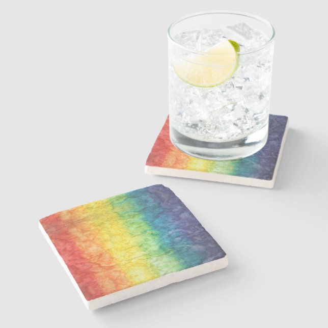 SlipperyJoes regnbåge i gay pride, färg-dy Stenunderlägg (Sidan)