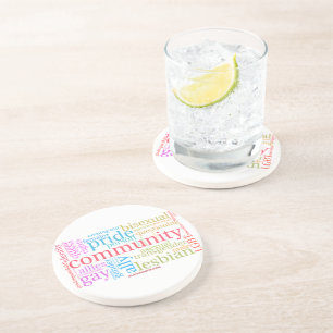 SlipperyJoe's regnbågs- LGBTQ+ community ordmoln  Underlägg