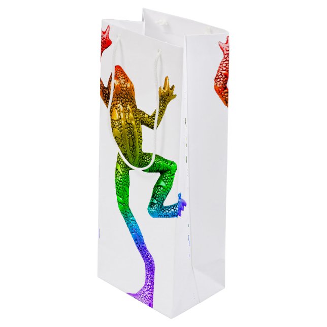 SlipperyJoes regnbågsfärgade groda renderad skulpt (Framsidan Vinklad)