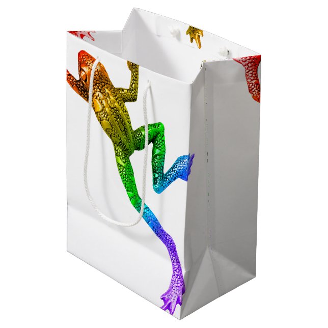SlipperyJoes regnbågsfärgade groda renderad skulpt (Framsidan Vinklad)