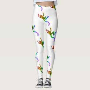 SlipperyJoes regnbågsfärgade groda renderad skulpt Leggings