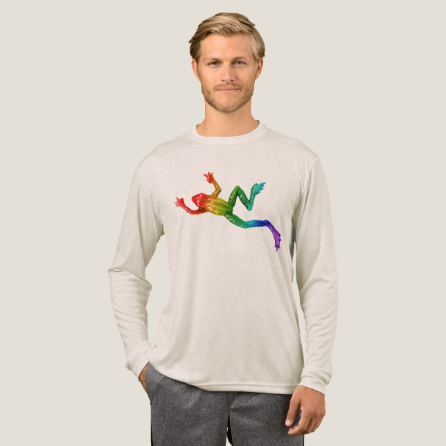 SlipperyJoes regnbågsfärgade groda renderad skulpt T Shirt (Hel framsida)