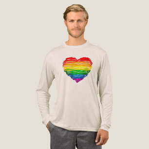 SlipperyJoes regnbågsfärgade hjärta klottrat virvl T Shirt