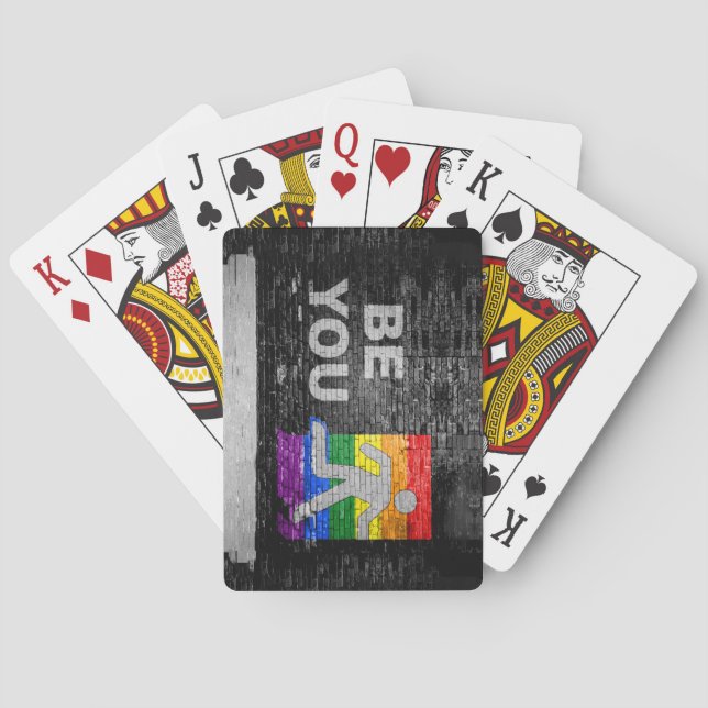 SlipperyJoes regnbågsfärgade panel urbana stråk Casinokort (Baksidan)