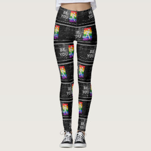 SlipperyJoes regnbågsfärgade panel urbana stråk Leggings