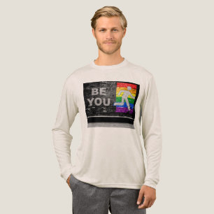 SlipperyJoes regnbågsfärgade panel urbana stråk T Shirt