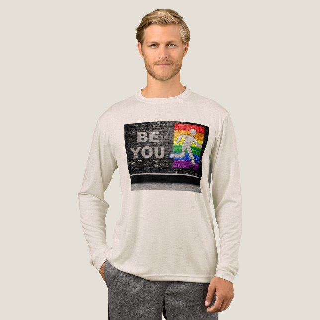 SlipperyJoes regnbågsfärgade panel urbana stråk T Shirt (Hel framsida)