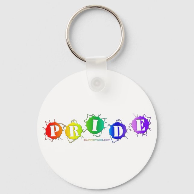 SlipperyJoes regnbågsfärgade pride-skylt brister i Nyckelring (Framsida)